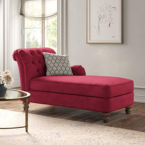 Unicorn Suede Lounger in Red Color - Oak Inside