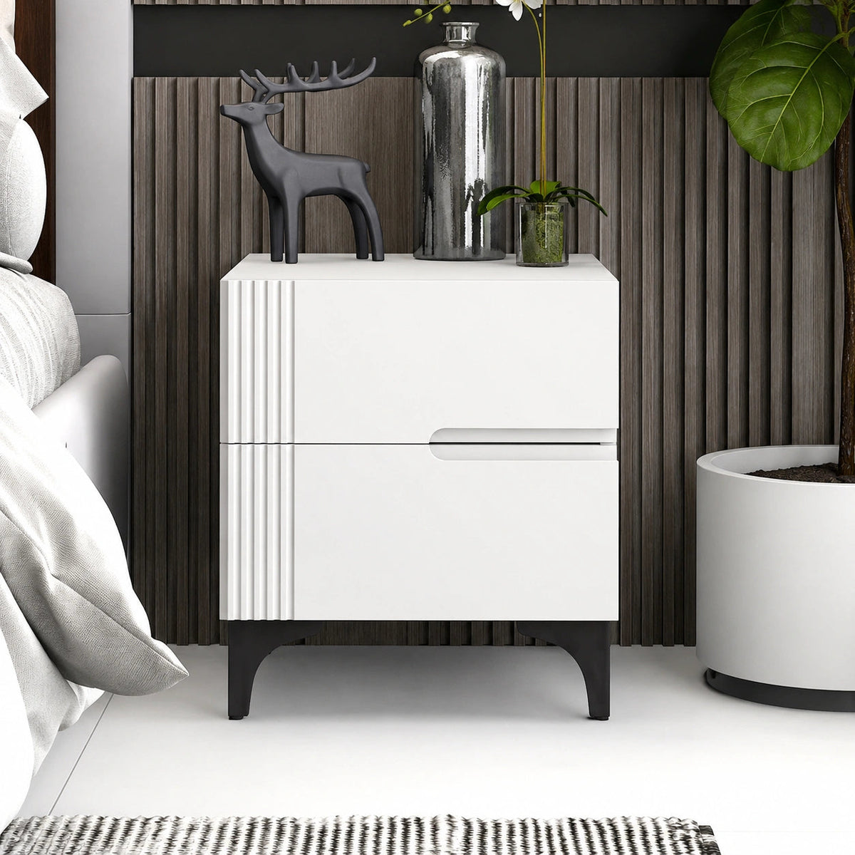 Contemporary Solid Wood Side Tabel For Bedroom