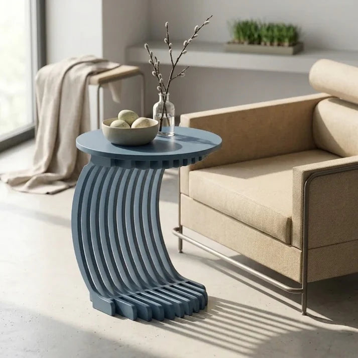 MajesticNest C Shape Solid Wood Side Table