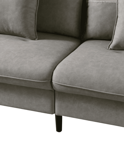 Mexico Straight Line Sofa Set in Grey Color - Oak Inside