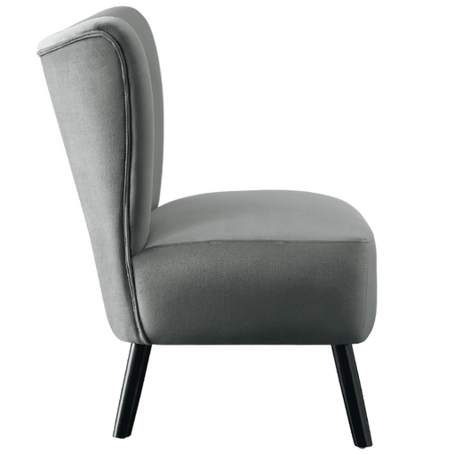 Lappy Suede Accent Chair - Oak Inside