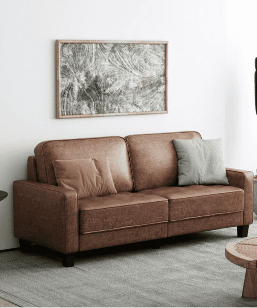 Camilla Sofa Set in Textured Style - Oak Inside