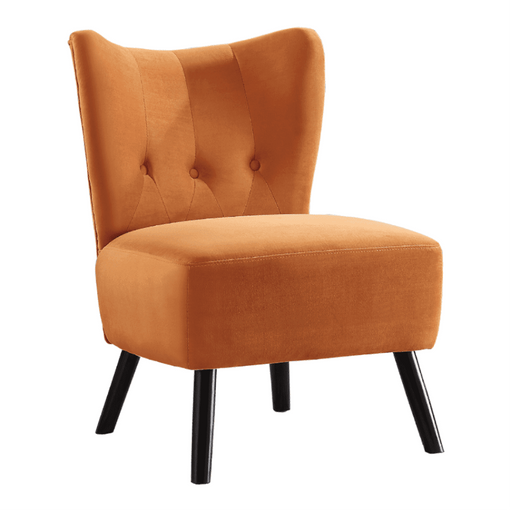 Lappy Suede Accent Chair - Oak Inside
