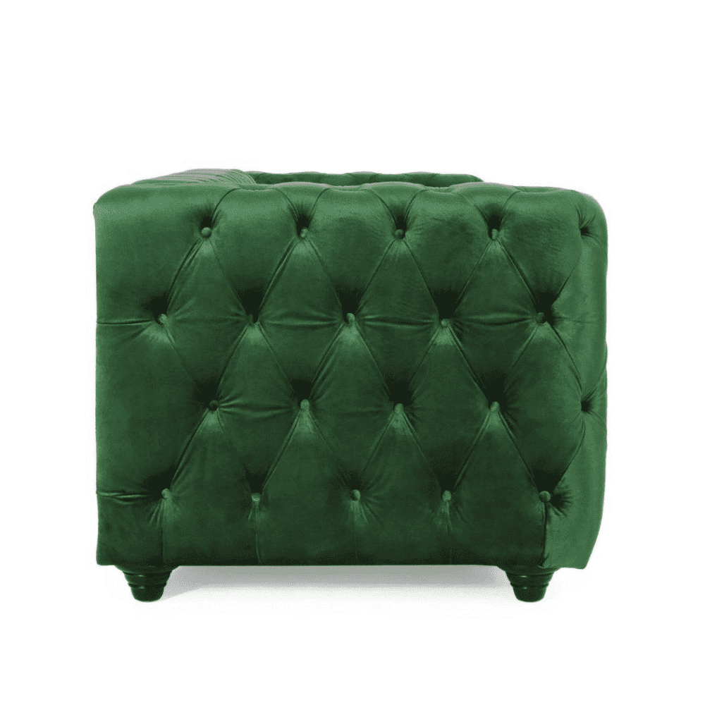 Sagawood Faux Leather or Velvet Tufted Sofa Set - Oak Inside