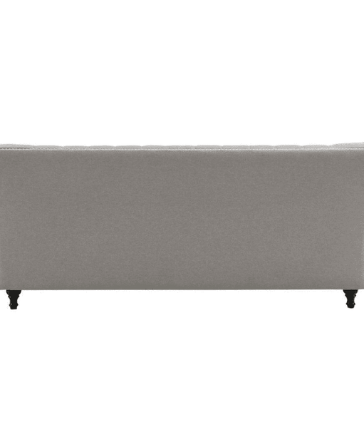 Dorothie Grey Fabric Button Tufted Sofa with Nailhead Trim - Oak Inside