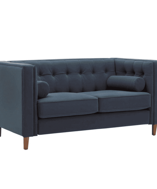 Brew Tuxedo Faux Leatherette Sofa with Accent Pillows - Oak Inside