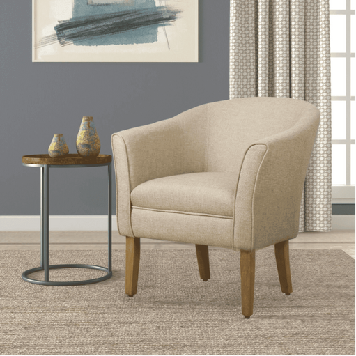 Porch & Den Kings-well Barrel Accent Chair - Oak Inside