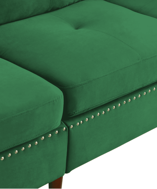 Glossy Sectional Suede Sofa Set With Ottoman - Oak Inside