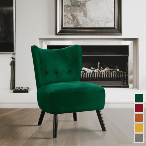 Lappy Suede Accent Chair - Oak Inside