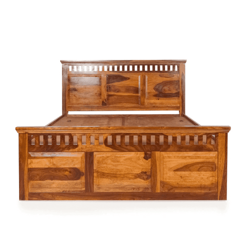 Camden King Size Bed In Sheesham Wood - Oak Inside