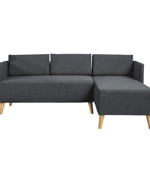 Augustus Mid-century Modern Fabric Chaise Sectional - Oak Inside