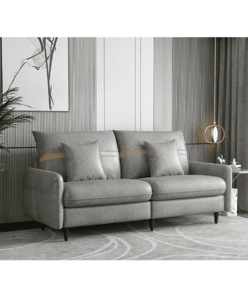 Mexico Straight Line Sofa Set in Grey Color - Oak Inside
