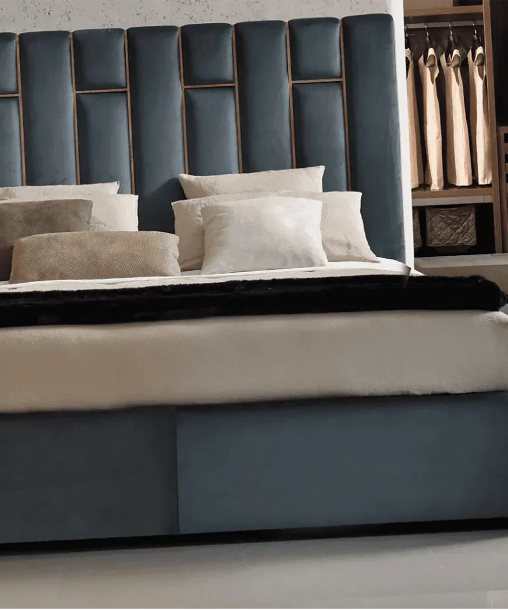 Flex Luxury Upholstered Bed in Suede