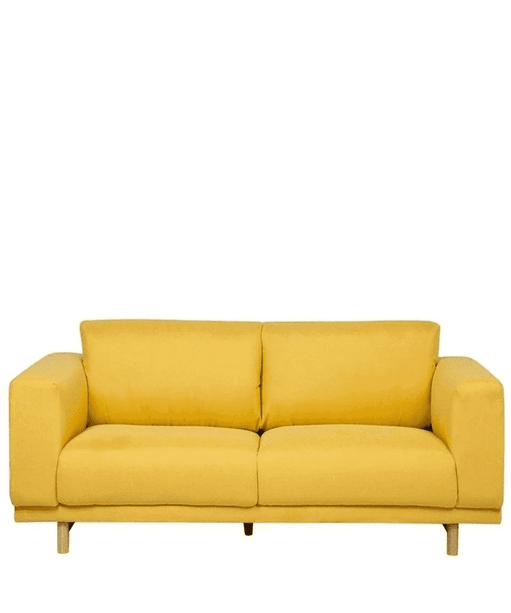 Nivya Classic Sofa Set in Yellow - Oak Inside