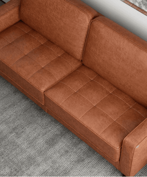 Camilla Sofa Set in Textured Style - Oak Inside