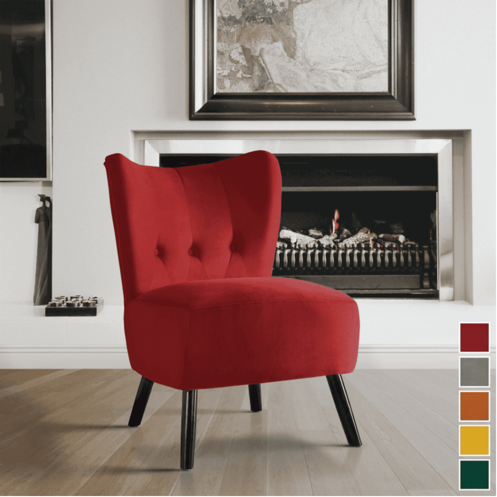 Lappy Suede Accent Chair - Oak Inside