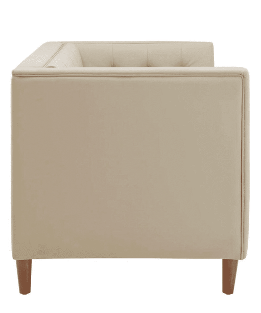 Brew Tuxedo Faux Leatherette Sofa with Accent Pillows - Oak Inside