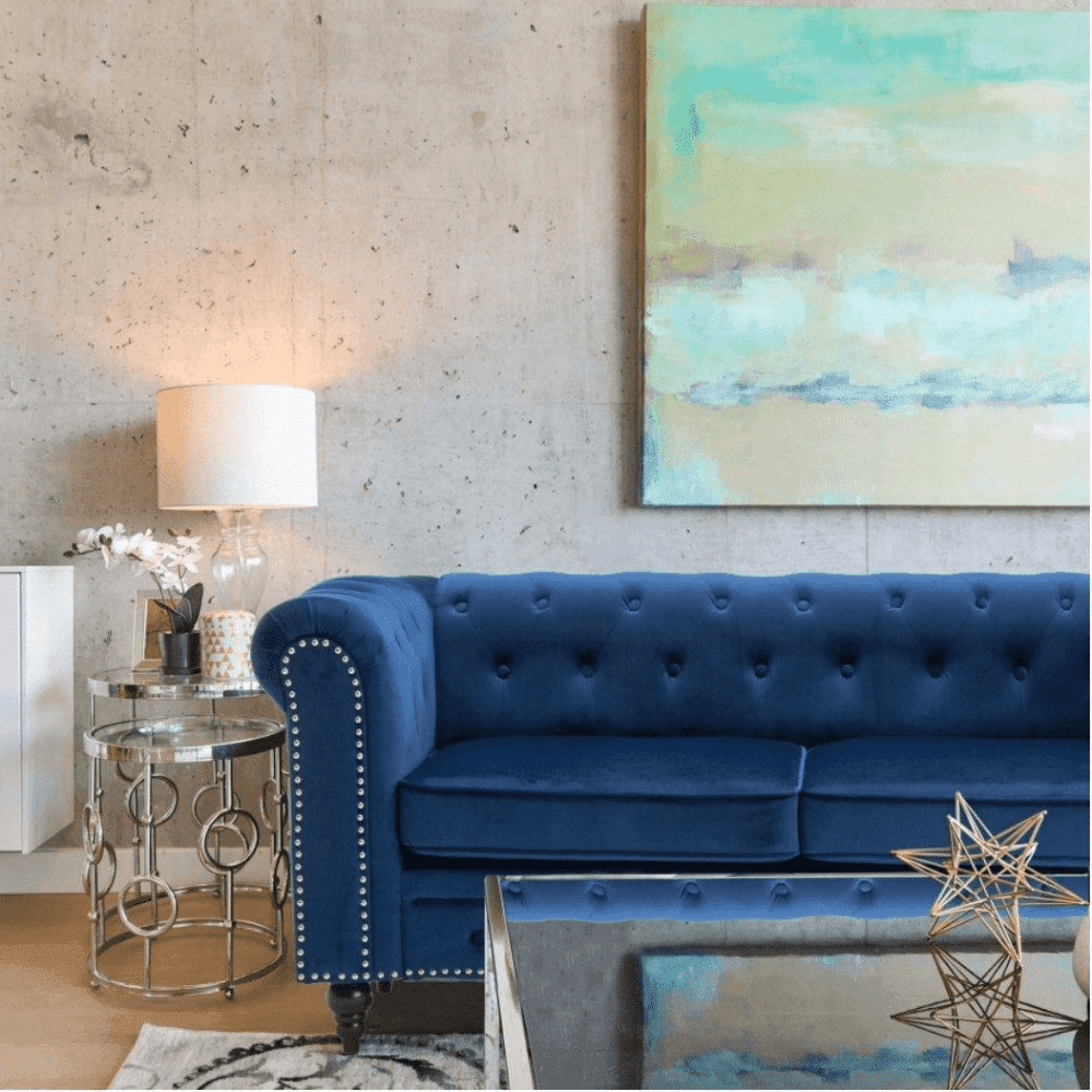 Blossom Chesterfield Sofa Set - Oak Inside