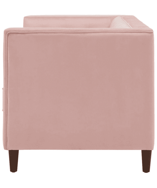 Brew Pink Suede Sofa or Loveseat with Pillows - Oak Inside