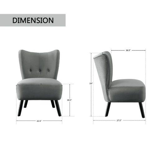 Lappy Suede Accent Chair - Oak Inside
