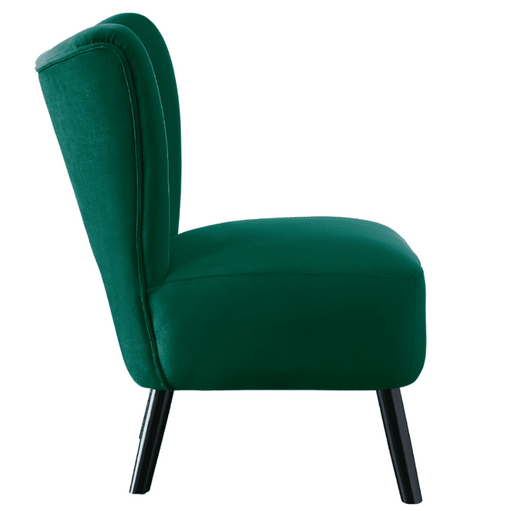 Lappy Suede Accent Chair - Oak Inside