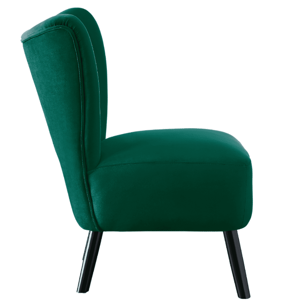 Lappy Suede Accent Chair - Oak Inside