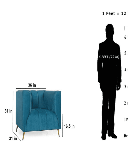 Hokins Sofa Sets in Blue Color - Oak Inside
