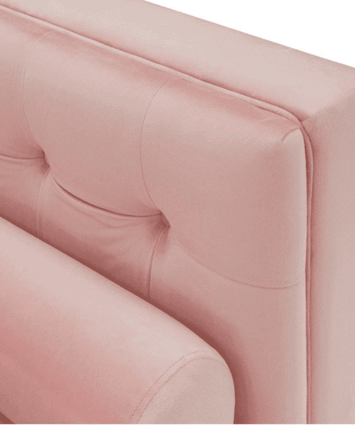 Brew Pink Suede Sofa or Loveseat with Pillows - Oak Inside