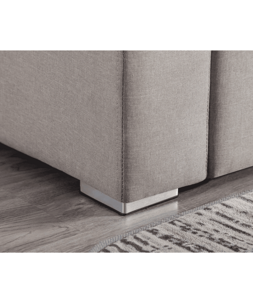 Nollon Linen Fabric Sectional Sofa with Pillows and Storage Ottoman - Oak Inside