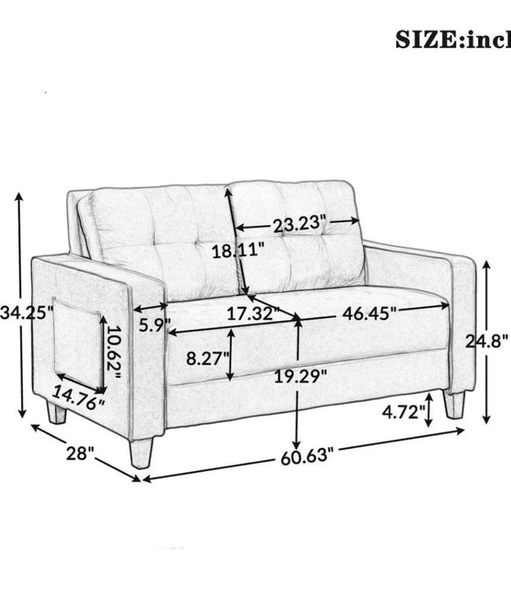 Comfortable Modern Sofa Set for Home Living Room - Oak Inside