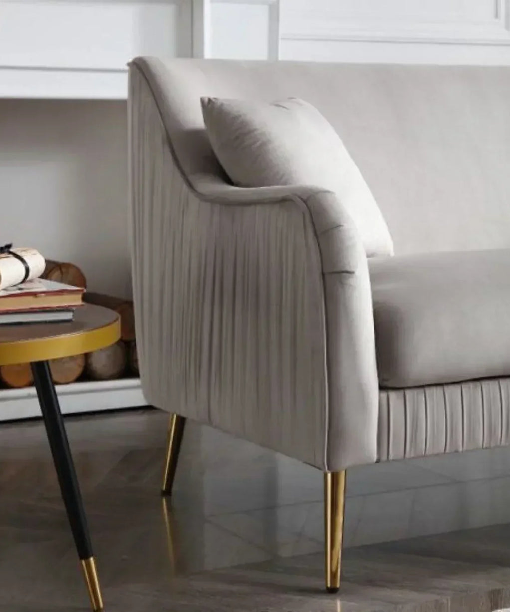 Lexis Luxury Mid-Century Sofa In Suede