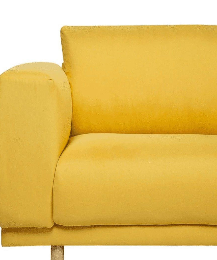 Nivya Classic Sofa Set in Yellow - Oak Inside