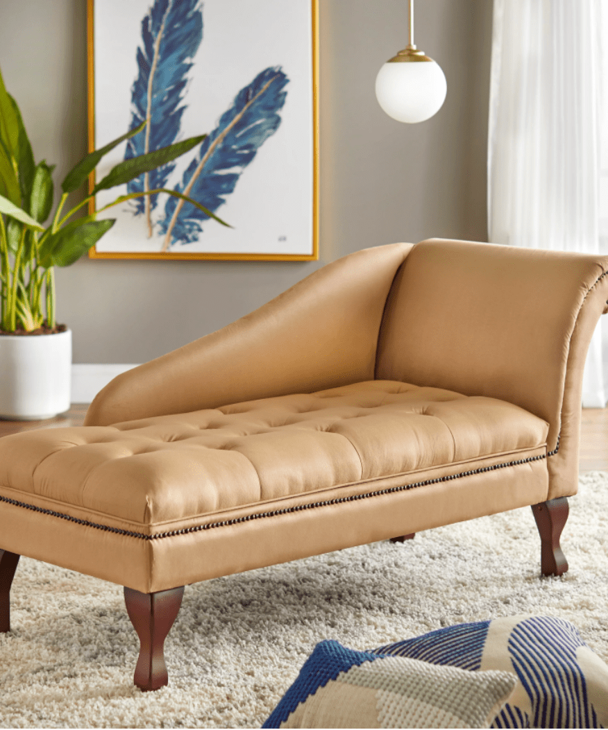 Simple Living Chaise Lounge - Oak Inside