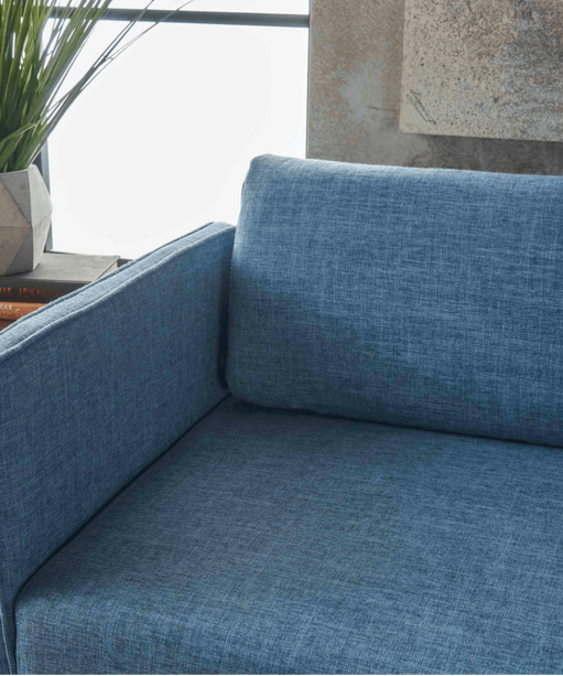 Augustus Mid-century Modern Fabric Chaise Sectional - Oak Inside