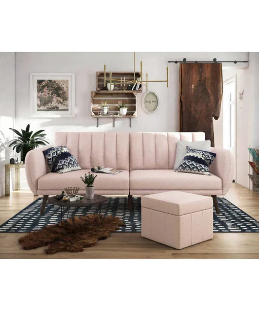 Brittan Luxury Mid-Century Sofa In Suede
