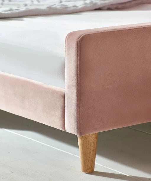 Pink Moon Upholstered Luxury Bed In Suede
