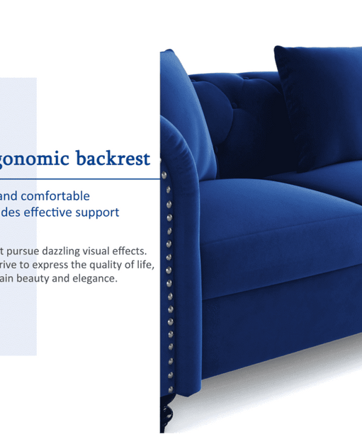 Jack & Hill Chesterfield Suede Sofa Set - Oak Inside