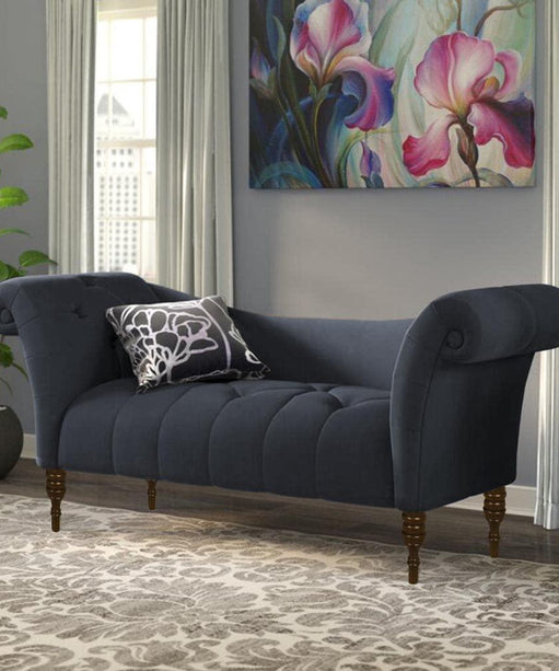 Loveseat Quilted Suede Lounger - Oak Inside