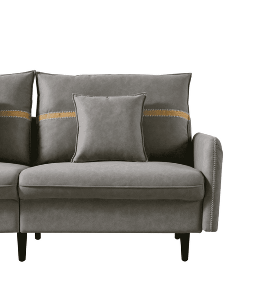 Mexico Straight Line Sofa Set in Grey Color - Oak Inside