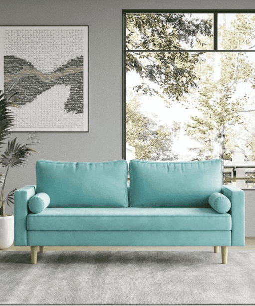 Craftmen Modern Sofa Set in Suede Fabric - Oak Inside