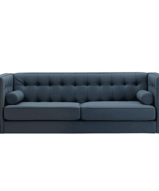 Brew Tuxedo Faux Leatherette Sofa with Accent Pillows - Oak Inside