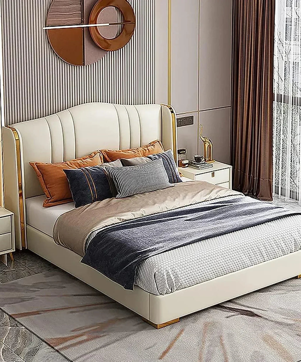 Rolex Luxury Upholstered Bed in Leatherette