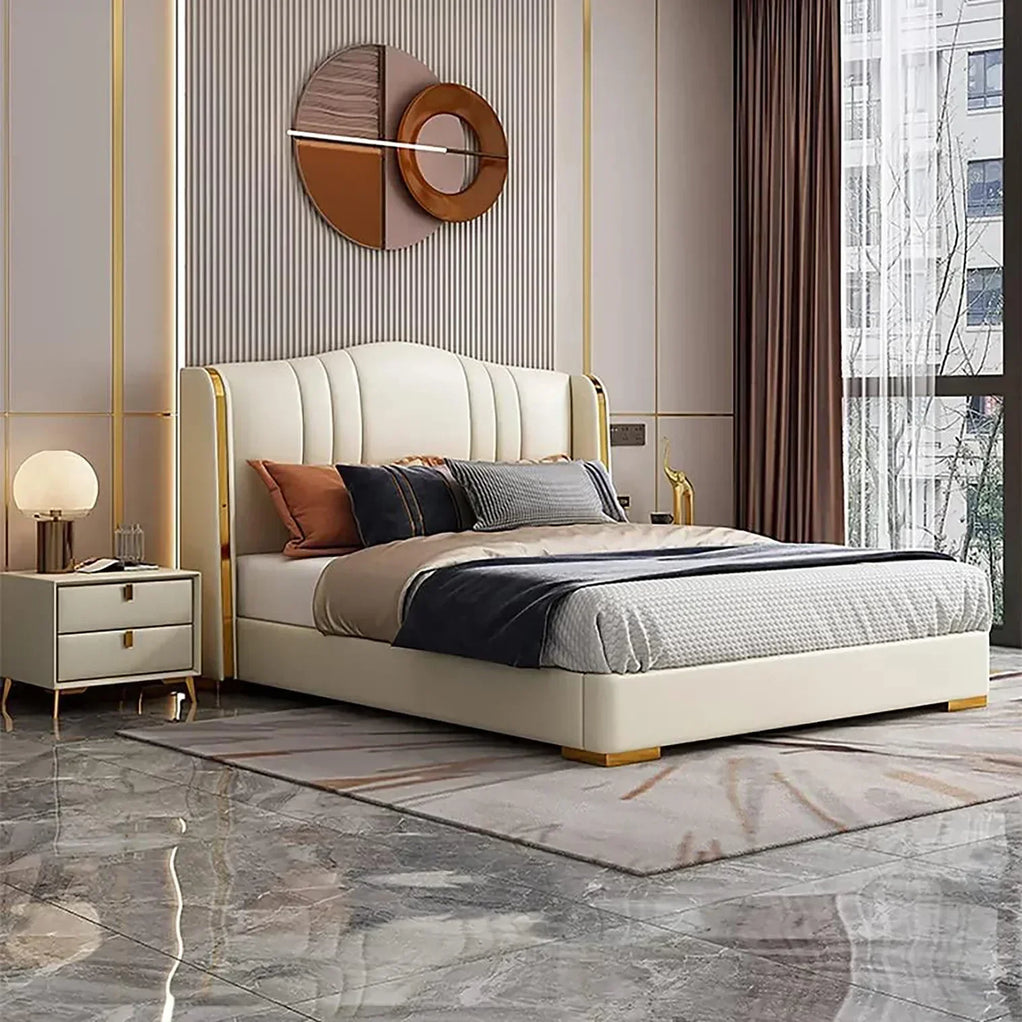 Rolex Luxury Upholstered Bed in Leatherette