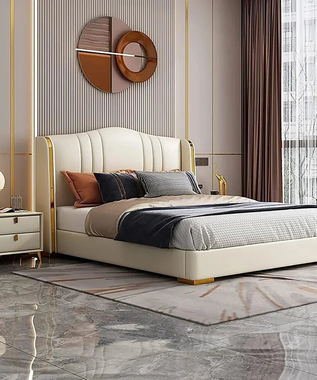 Rolex Luxury Upholstered Bed in Leatherette