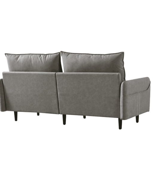 Mexico Straight Line Sofa Set in Grey Color - Oak Inside