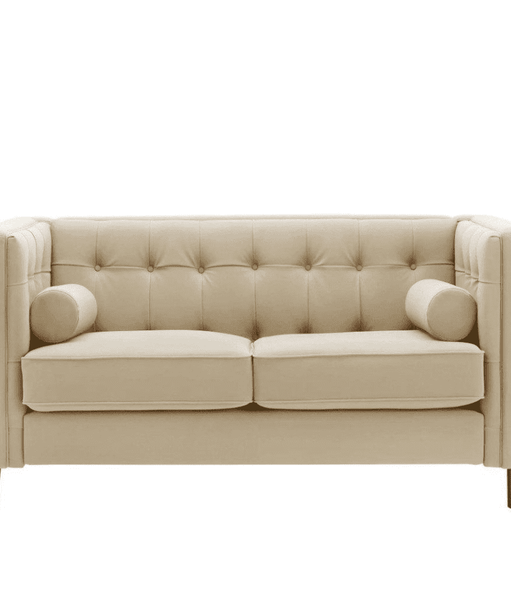 Brew Tuxedo Faux Leatherette Sofa with Accent Pillows - Oak Inside