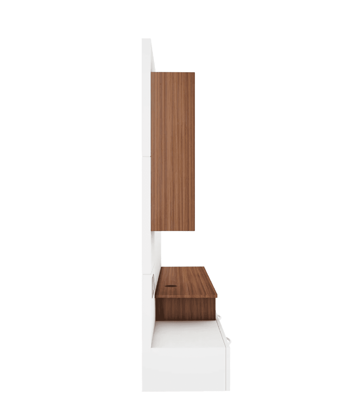 Viny TV Panel- Frosty White- Upto 55 inches TV - Oak Inside