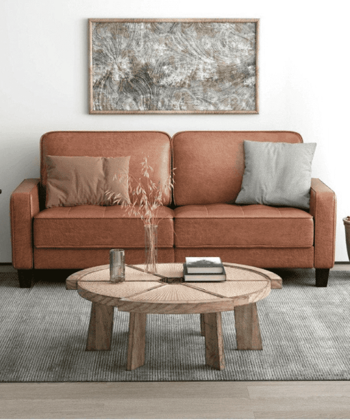 Camilla Sofa Set in Textured Style - Oak Inside