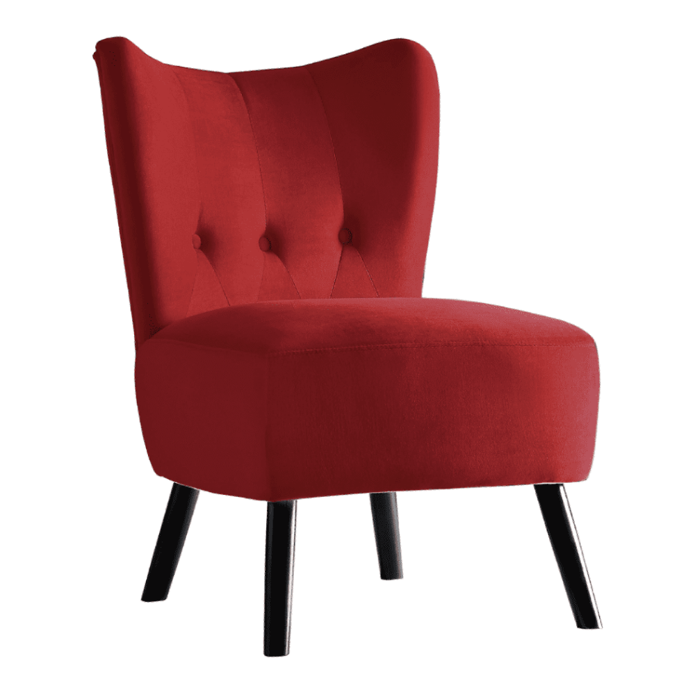 Lappy Suede Accent Chair - Oak Inside