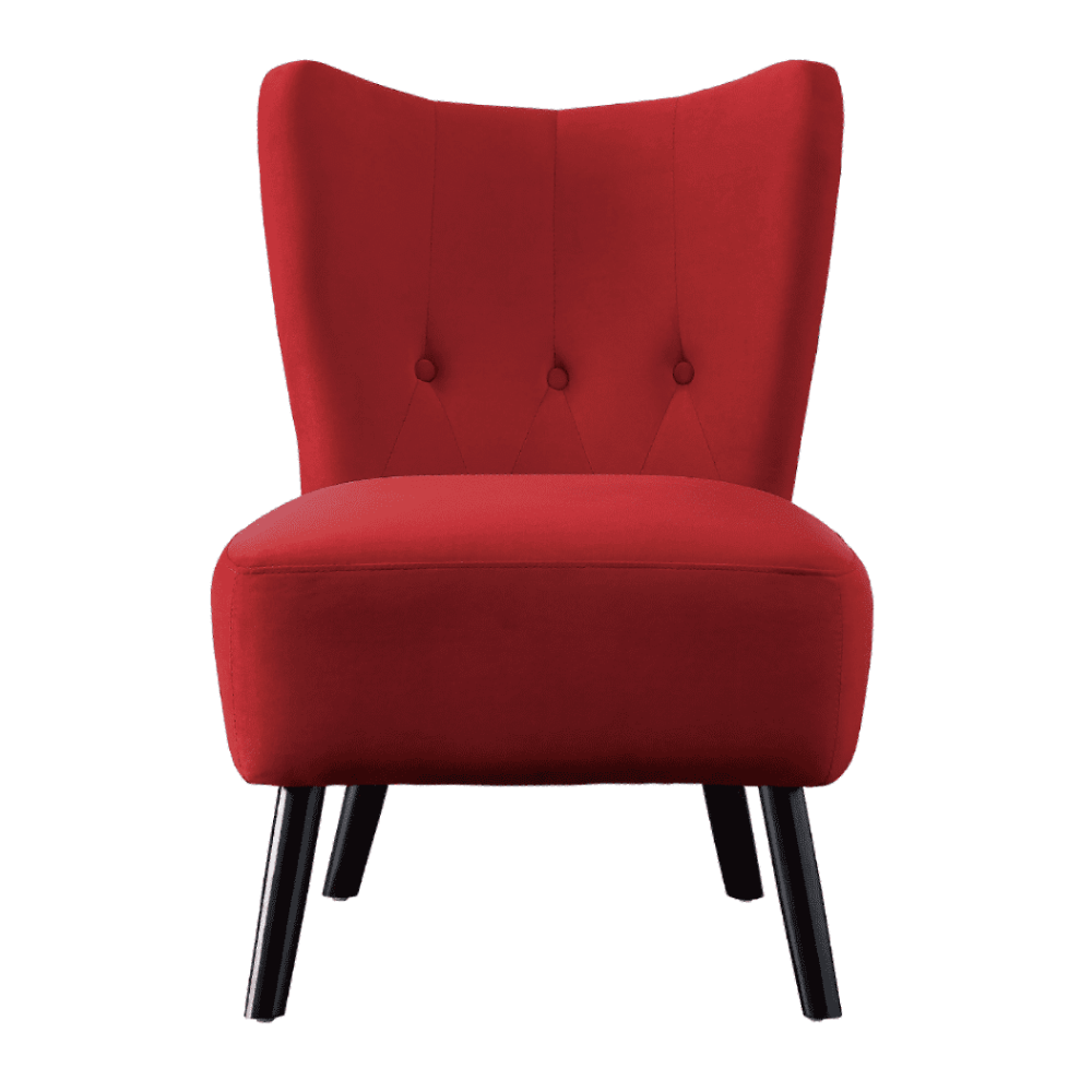 Lappy Suede Accent Chair - Oak Inside